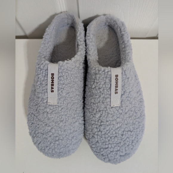 Bombas Shoes - Bombas Womens Sunday Slippers Blue Sherpa Fuzzy House Shoes Size 8